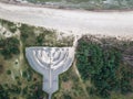 Aerial View Of Memorial To The Holocaust Victims. Shape Of IsraelÃ¢â¬â¢s National Symbol Ã¢â¬â The Menorah Or The Seven-branch